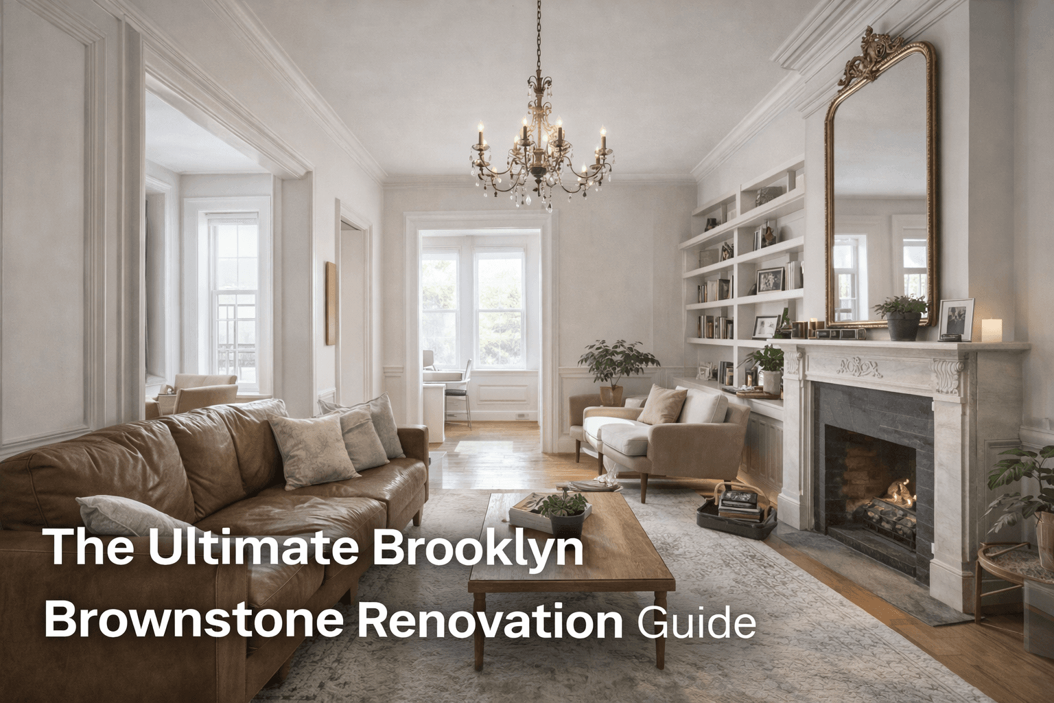 Renovated Brooklyn brownstone living room